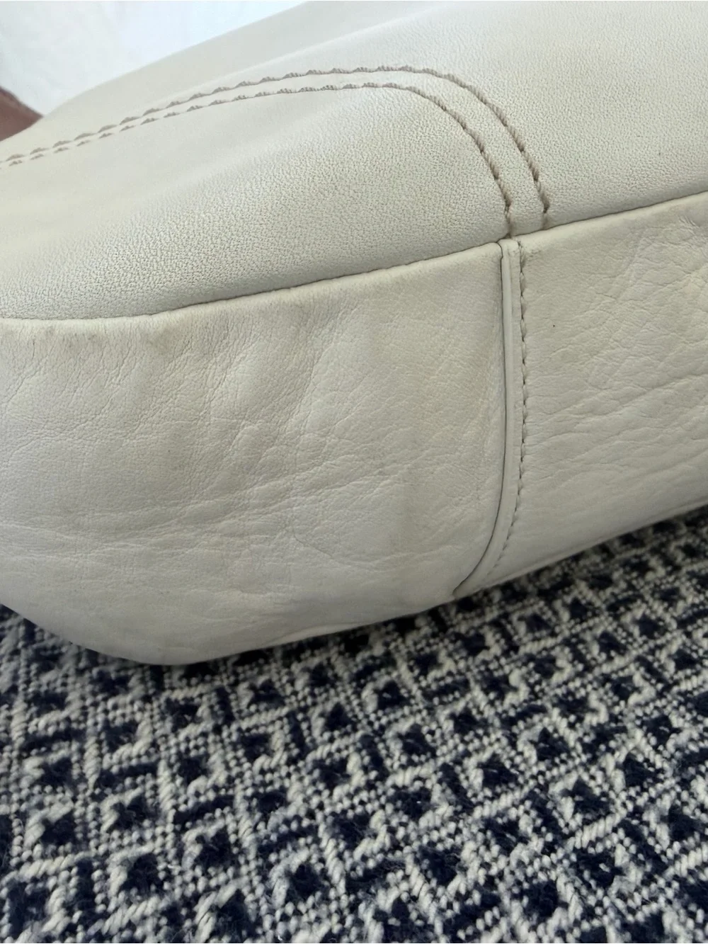 Vintage Coach Hamilton Soho Hobo Bag White Leather Silver Buckle F11197 Y2K